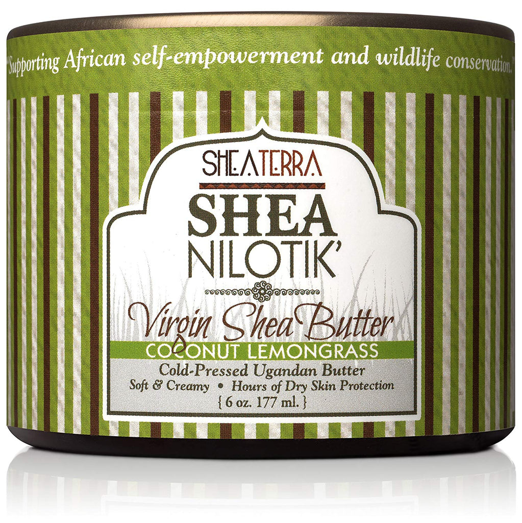 Shea Nilotik' Virgin Shea Butter Cold-Pressed COCONUT LEMONGRASS (6 oz.)