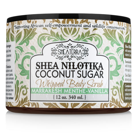 Shea Nilotik' Whipped Body Scrub MARRAKESH MENTHE VANILLA (12 oz.)