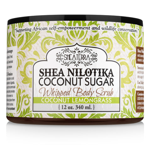 Shea Nilotik' Whipped Body Scrub COCONUT LEMONGRASS (12 oz.)