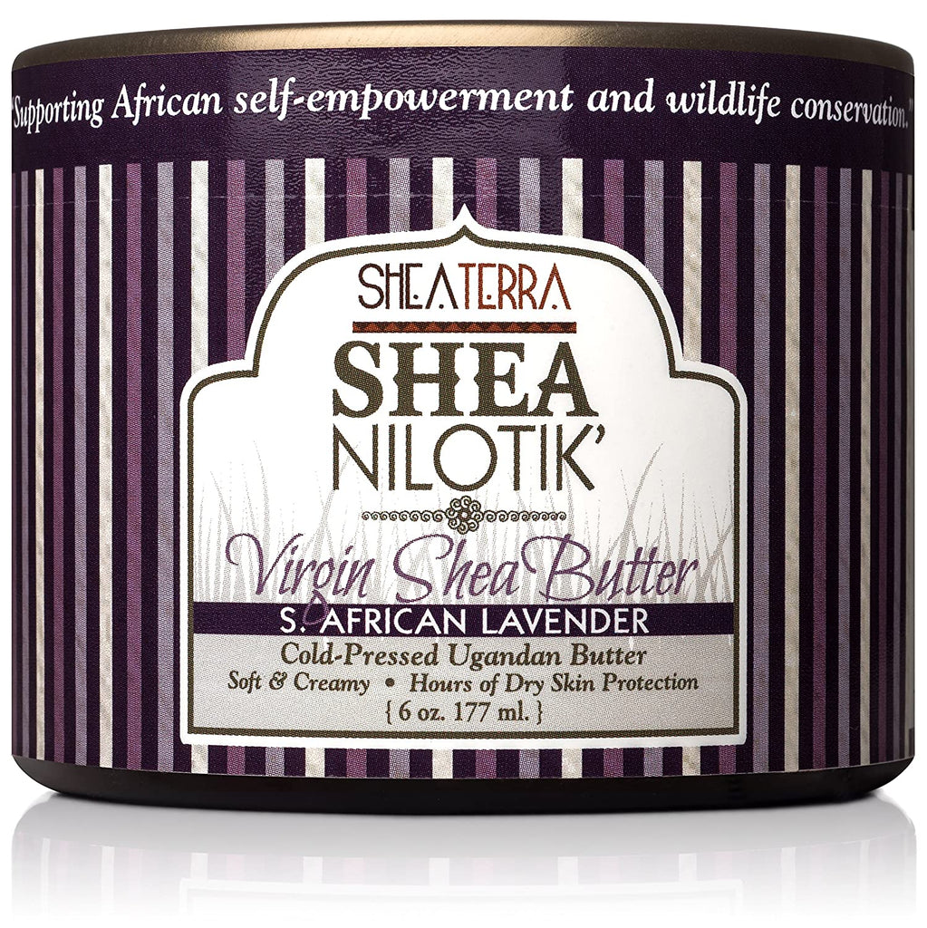 Shea Nilotik' Virgin Shea Butter Cold Pressed 6 oz. S. African Lavender