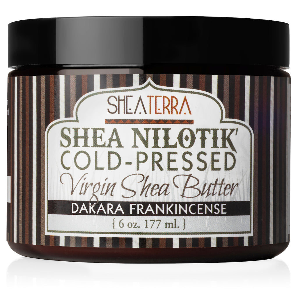 Shea Nilotik' Cold-Pressed Virgin Shea Butter DAKARA FRANKINCENSE  (6 oz.)