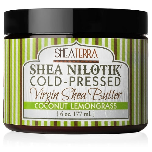 Shea Nilotik' Cold-Pressed Virgin Shea Butter COCONUT LEMONGRASS  (6 oz.)